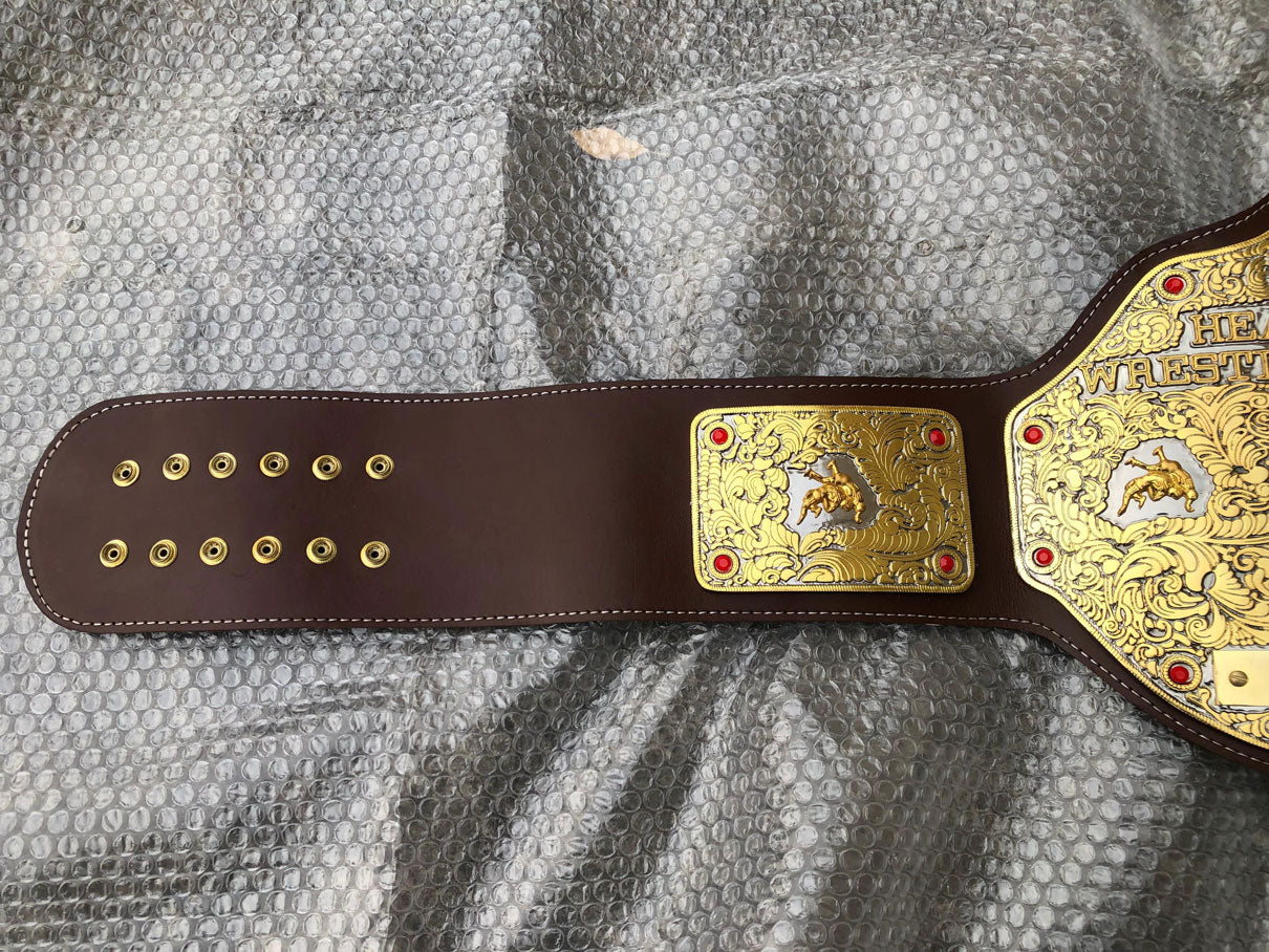 WCW Big Gold Dual Plated Championship Replica Title Belt - THE BELTS BROTHERS LTD